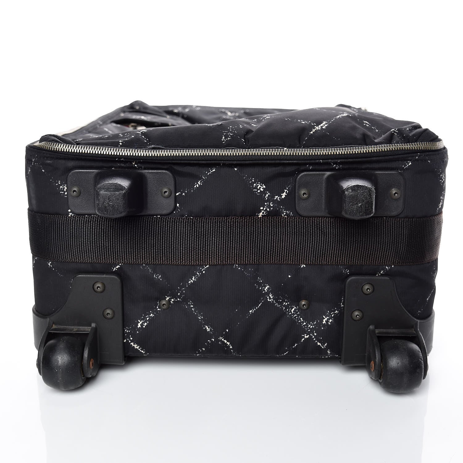 Chanel Nylon Travel Trolley Rolling Luggage Black 12 of 27