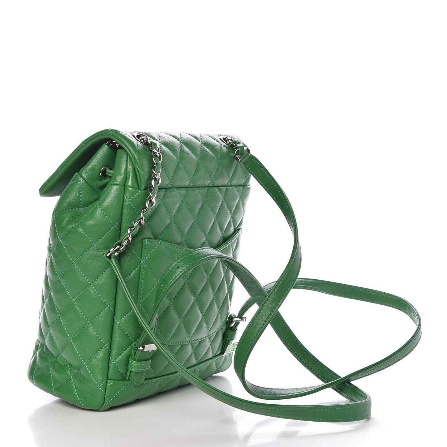 Lambskin Quilted Small Urban Spirit Backpack Green