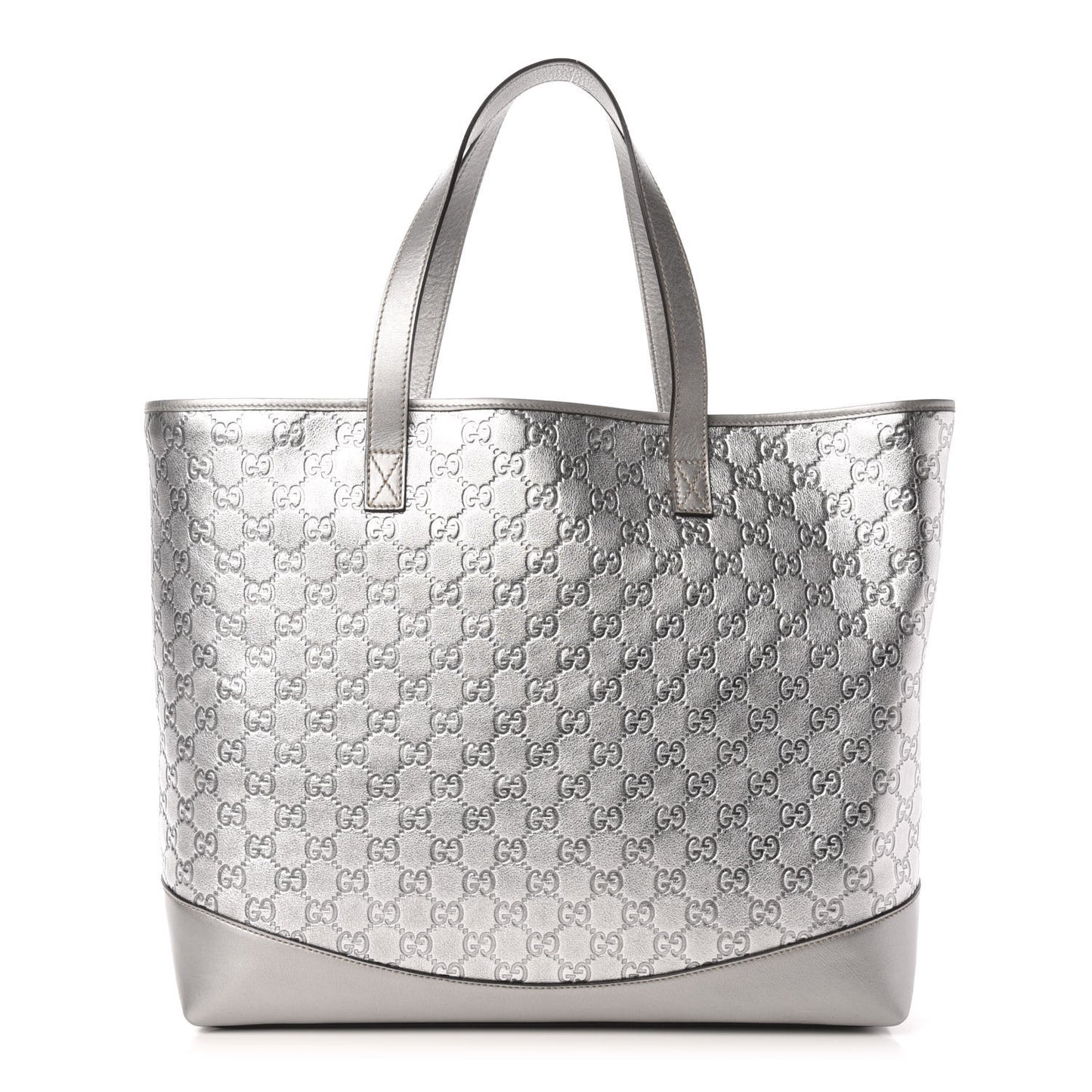 Guccissima Large Tote Silver