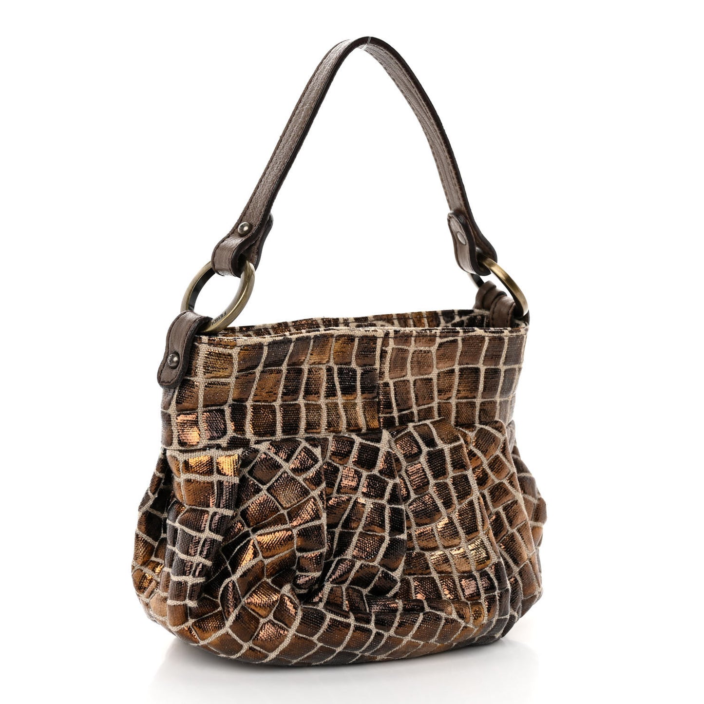 Metallic Canvas Croc Effect Mini Chef Hobo
