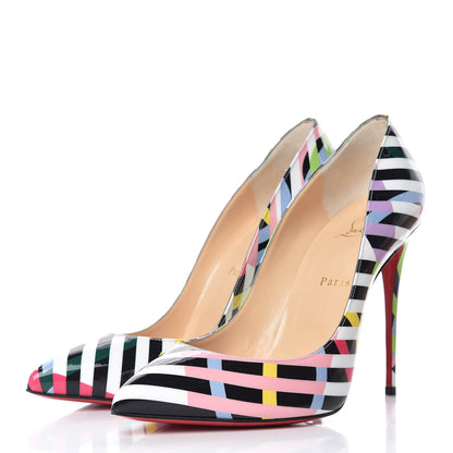 Christian Louboutin Patent Cinestripes Pigalle Follies 100 Pumps 41 Multi 3 of 13