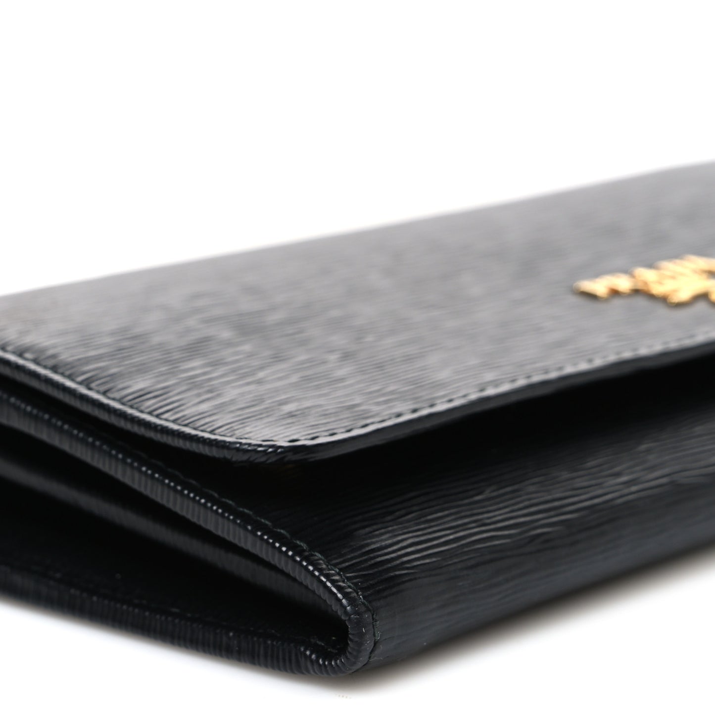 Saffiano Metal Oro Chain Wallet Black
