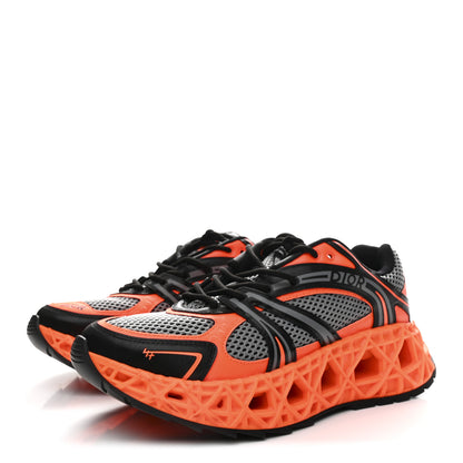 Christian Dior Technical Mesh Calfskin Mens B35 NXXT Sneakers 45 Black Orange 4 of 9