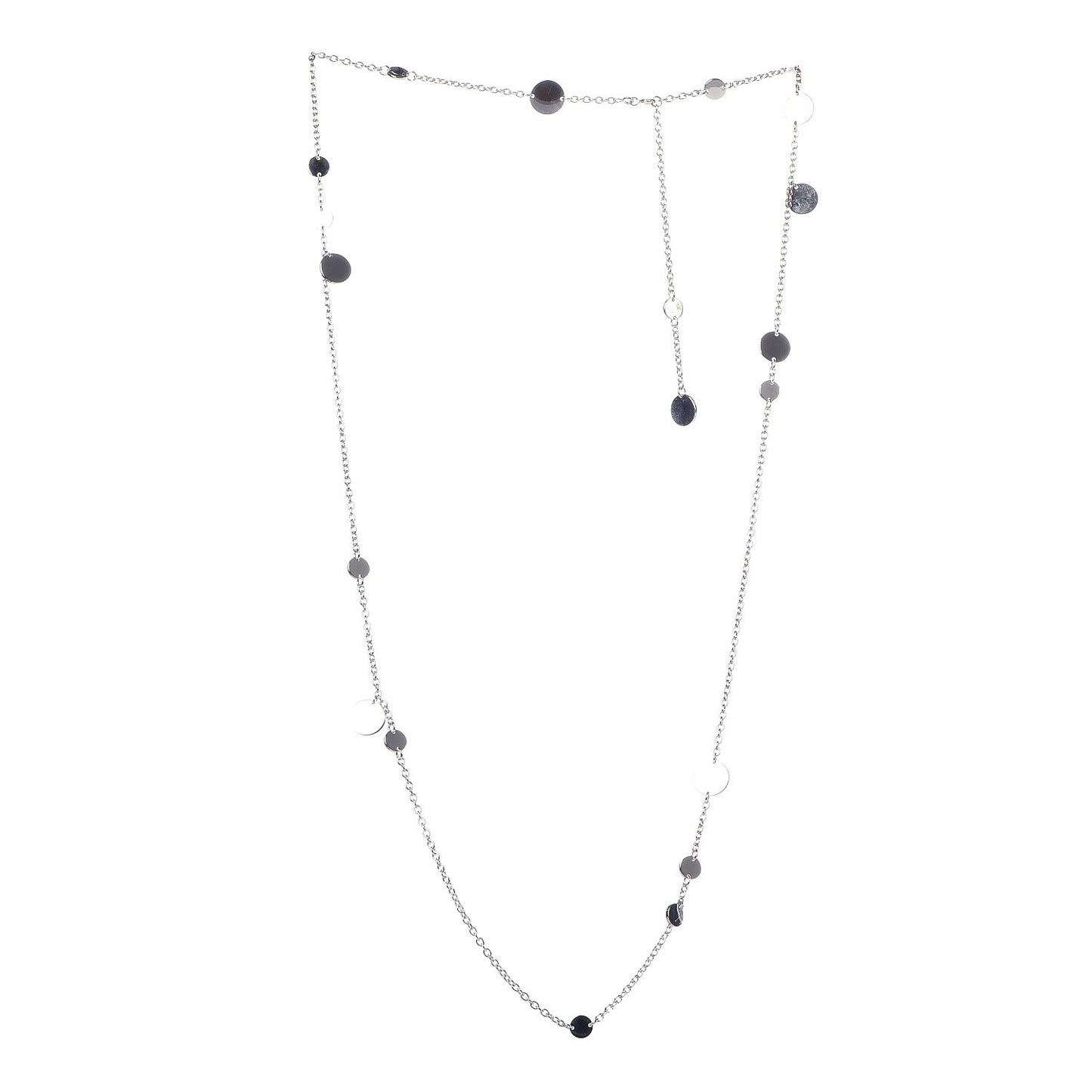 Sterling Silver 18K Rose Gold Confettis Long Necklace 80