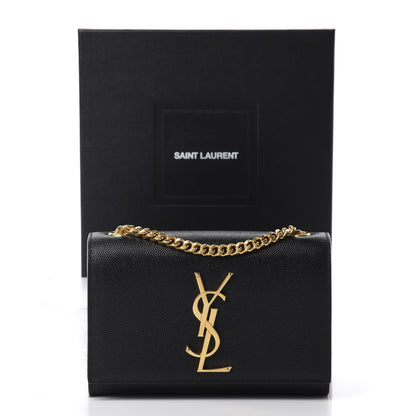 Saint Laurent Grain De Poudre Small Monogram Kate Satchel Black 12 of 12