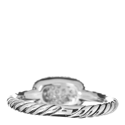 David Yurman Sterling Silver Pave Diamond 7mm Petite Cable Ring 53 6.5 4 of 5
