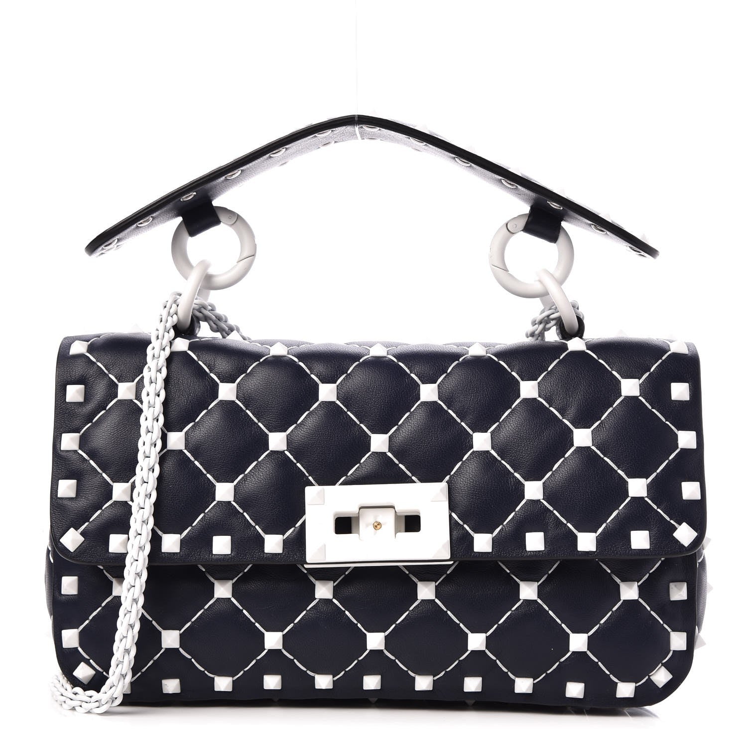 Valentino Garavani Nappa Small Free Rockstud Spike Shoulder Bag Marine 1 of 8