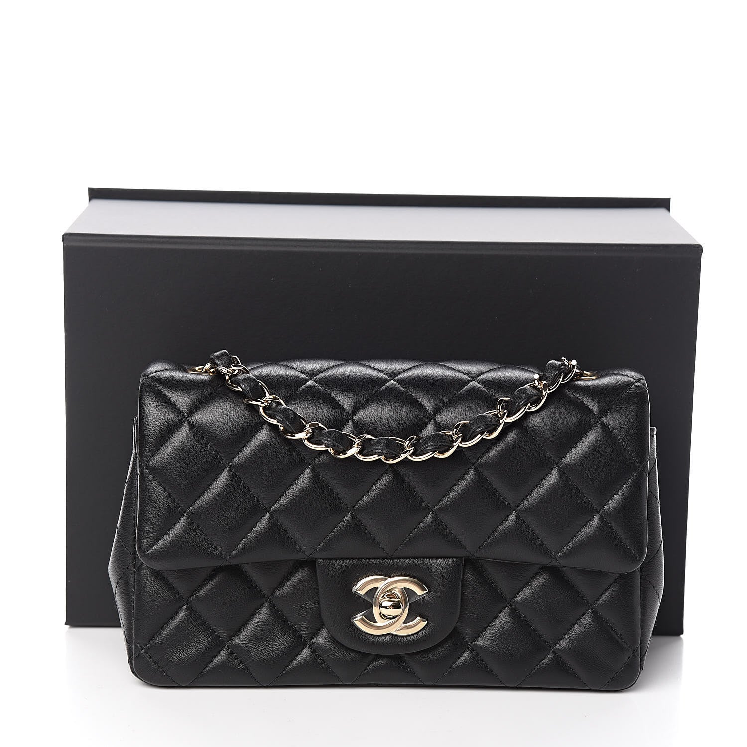 Chanel Lambskin Quilted Mini Rectangular Flap Black 11 of 11