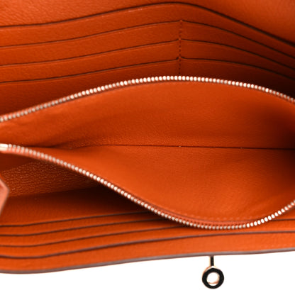 Hermes Chevre Mysore Kelly Longue Wallet Orange 6 of 16