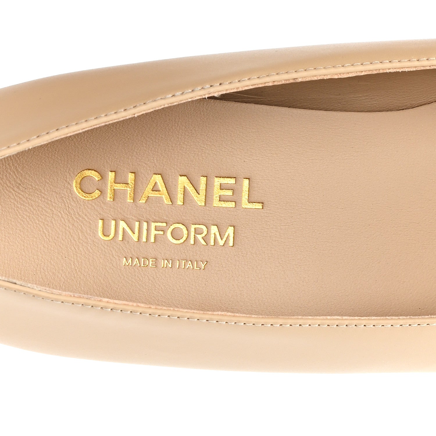 Chanel Lambskin Cap Toe CC Uniform Ballerina Flats 39.5 Beige Black 8 of 9