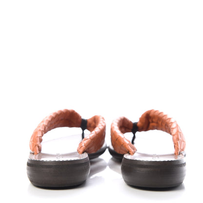 Bottega Veneta Nappa Intrecciato Thong Flat Sandals 37 Ebano Orange 7 of 10