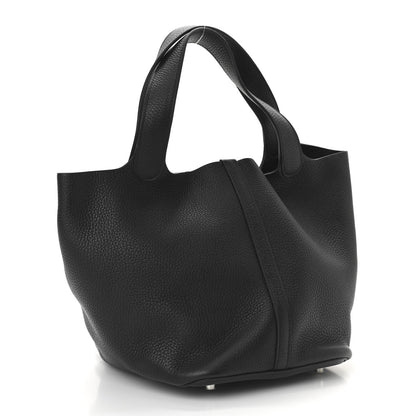 Hermes Taurillon Clemence Picotin Lock 22 MM Black 3 of 11