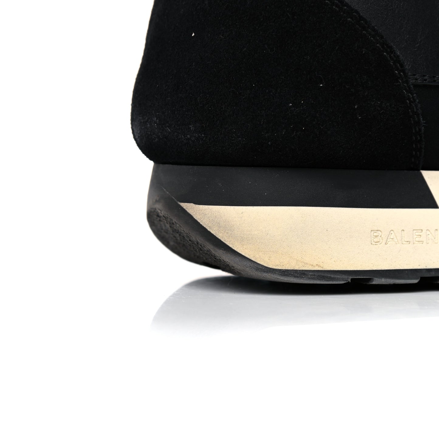 Mesh Calfskin Neoprene Suede Mens Race Runner Sneakers 45 Black
