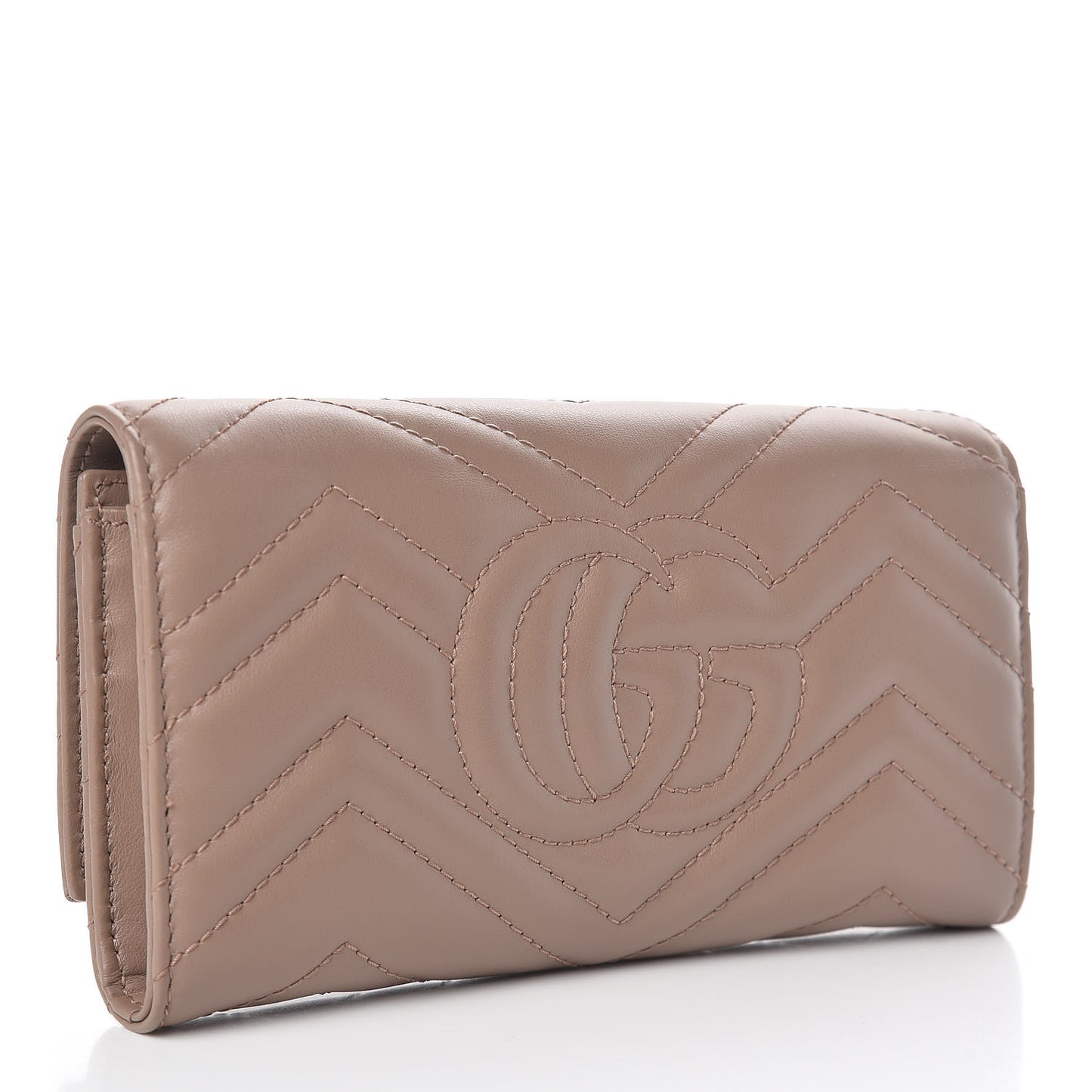 Calfskin Matelasse GG Marmont Continental Wallet Porcelain Rose