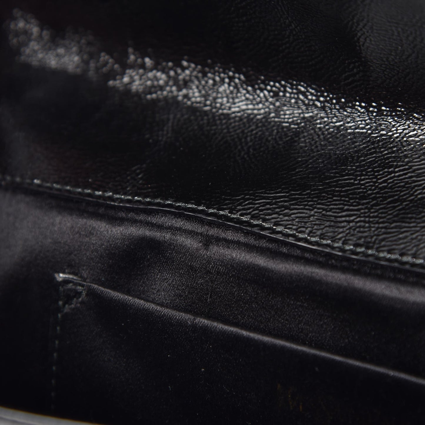 Textured Patent Monogram Large Belle De Jour Clutch Black