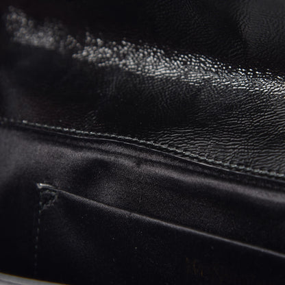 Saint Laurent Textured Patent Monogram Large Belle De Jour Clutch Black 7 of 9