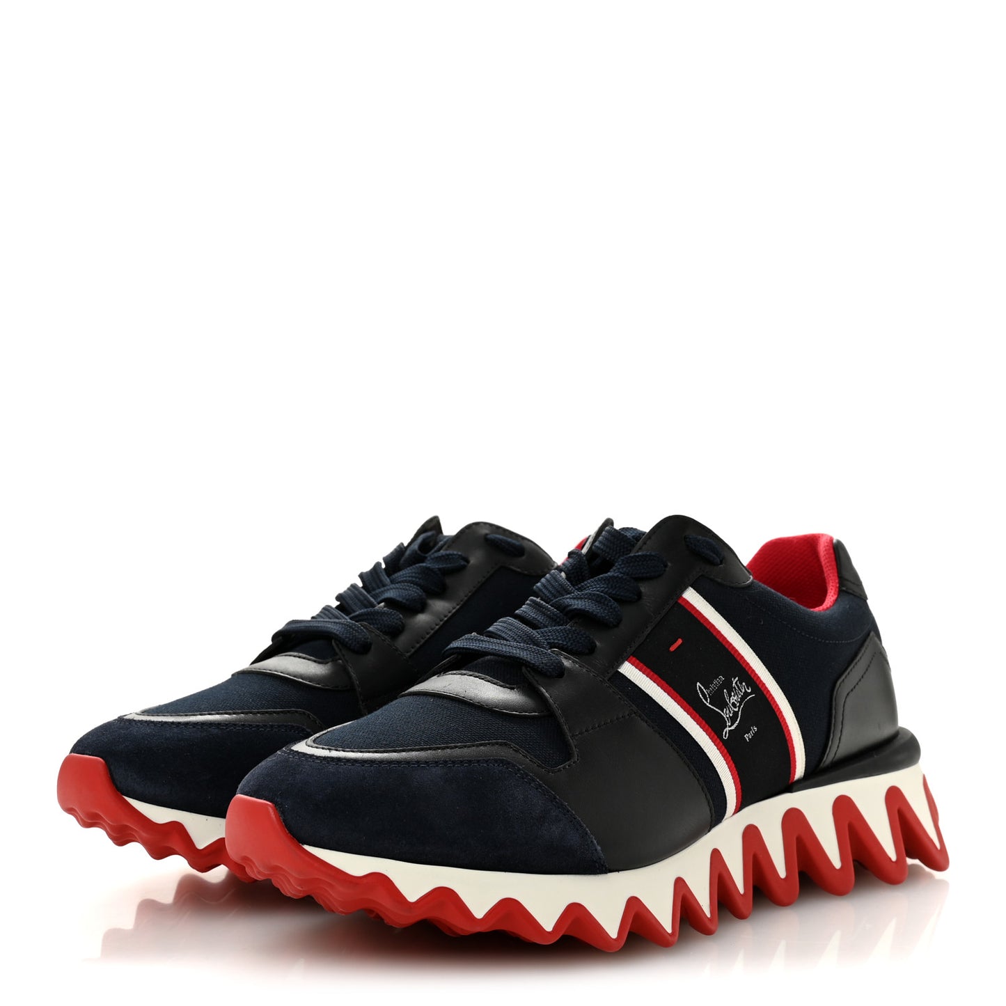 Calfskin Canvas Suede Olona Double Mens Nastroshark Sneakers 44 Navy