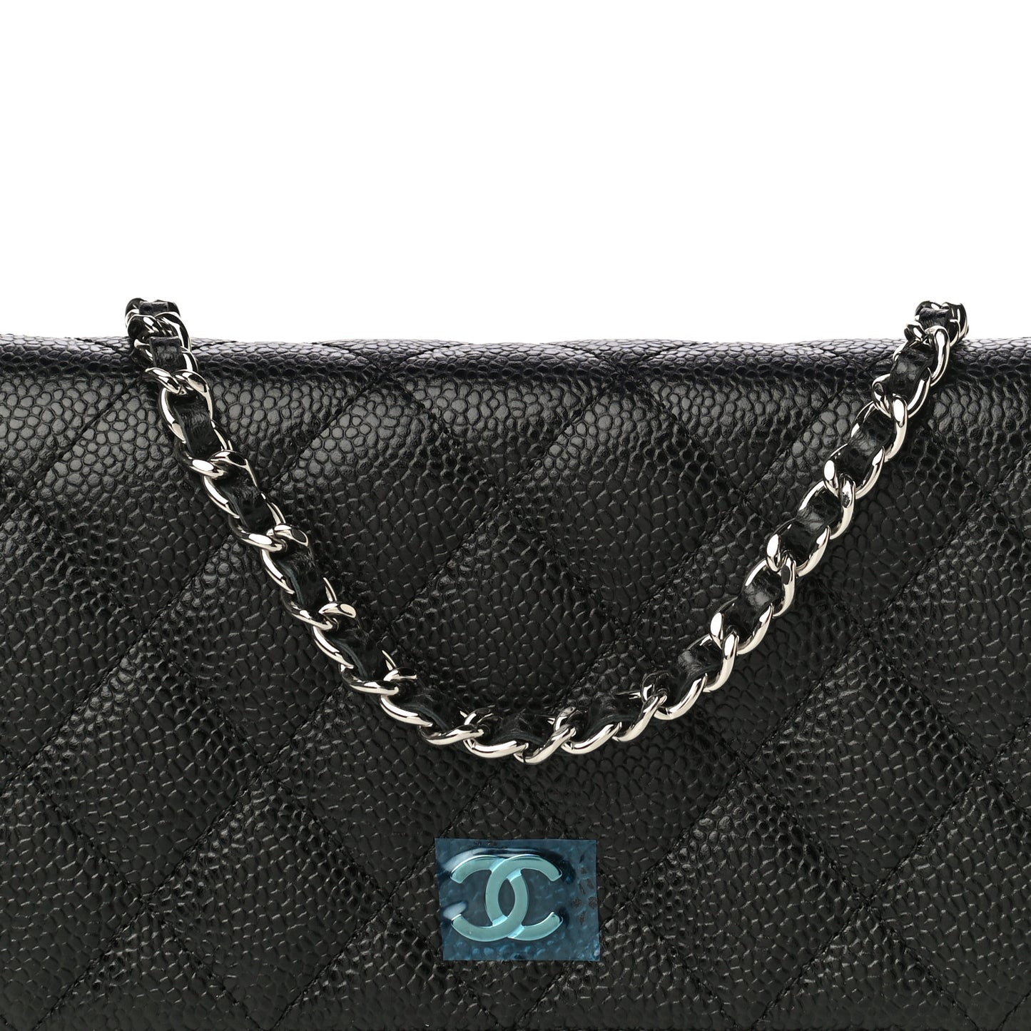 Caviar Quilted Wallet On Chain WOC Black