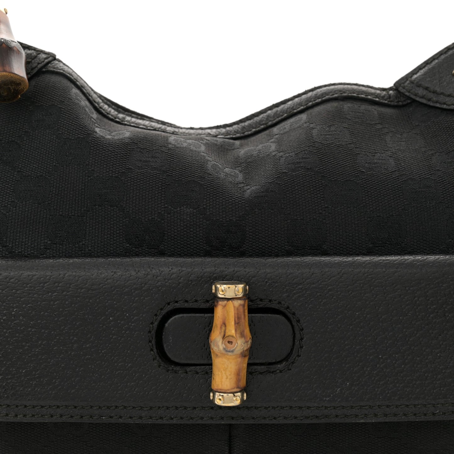 Monogram Bamboo Medium Top Handle Bag Black