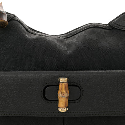 Gucci Monogram Bamboo Medium Top Handle Bag Black 8 of 11