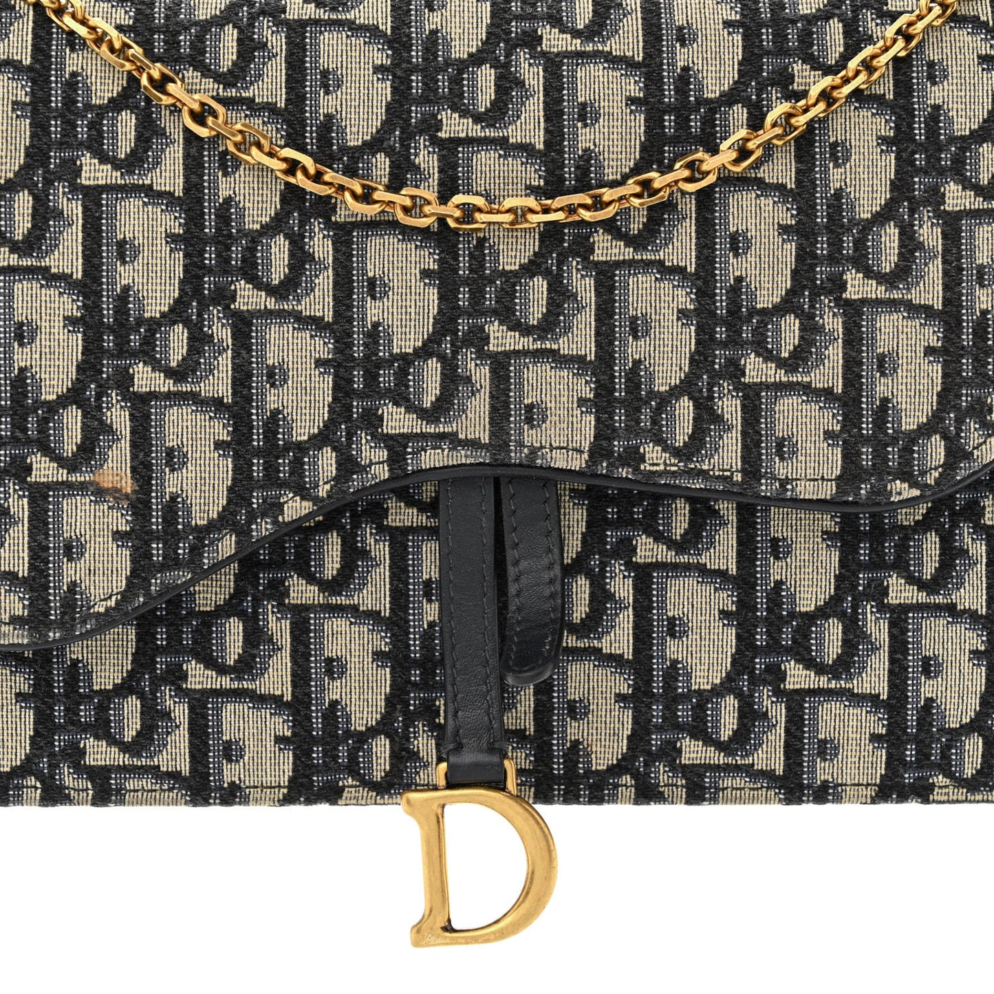 Oblique Saddle Chain Pouch Blue