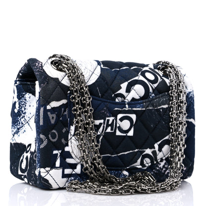 Chanel Jersey Quilted Camellia 2.55 Reissue Mini Flap Black White 2 of 9