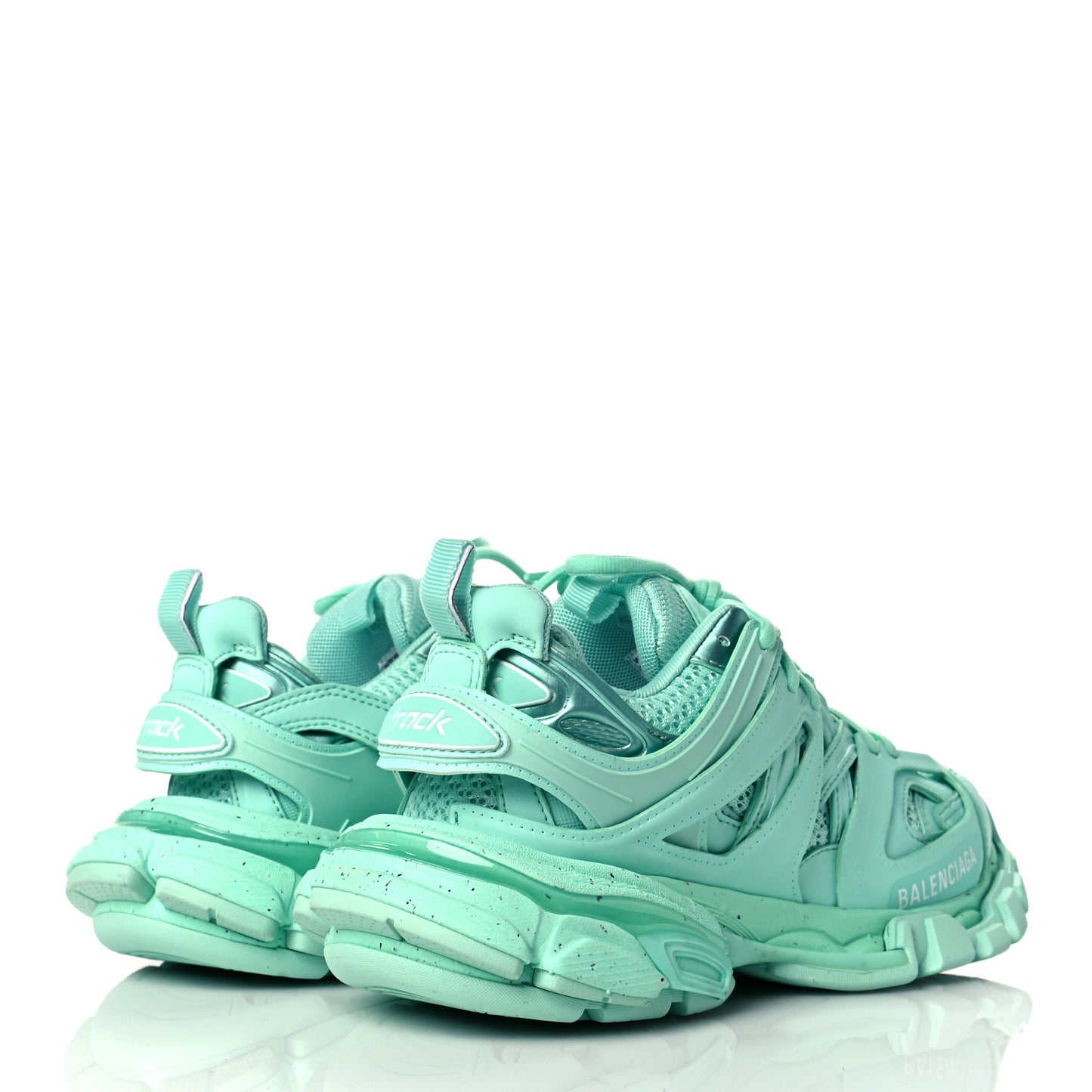 Rubber Mesh Fabric Monocolor Recycled Sole Womens Track Sneakers 35 Mint