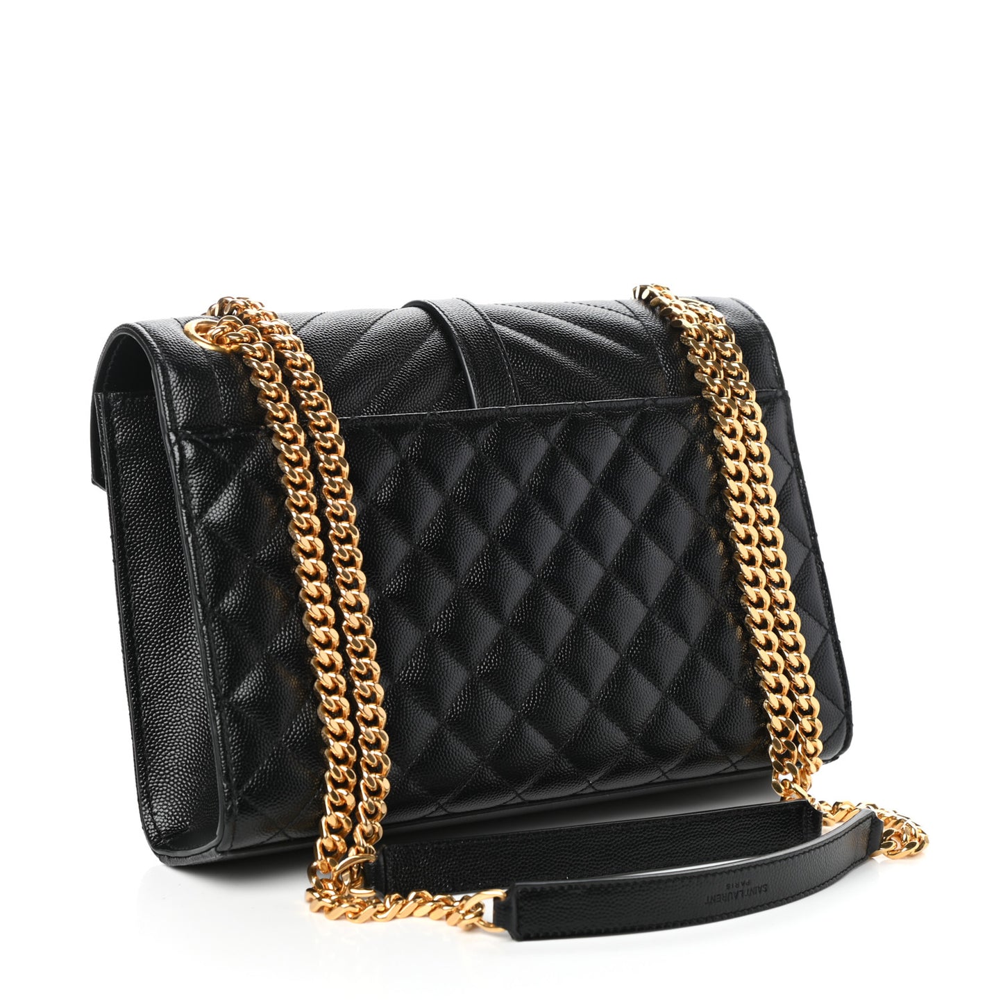 Grain De Poudre Textured Mixed Matelasse Triquilt Medium Monogram Satchel Black