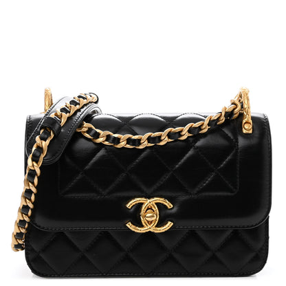 Chanel Calfskin Quilted Mini Coco Ring Flap Black 1 of 11