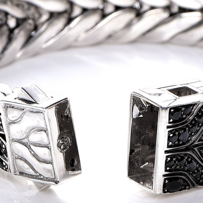 John Hardy Mens Sterling Silver Black Sapphire Raja Bracelet M 6 of 6