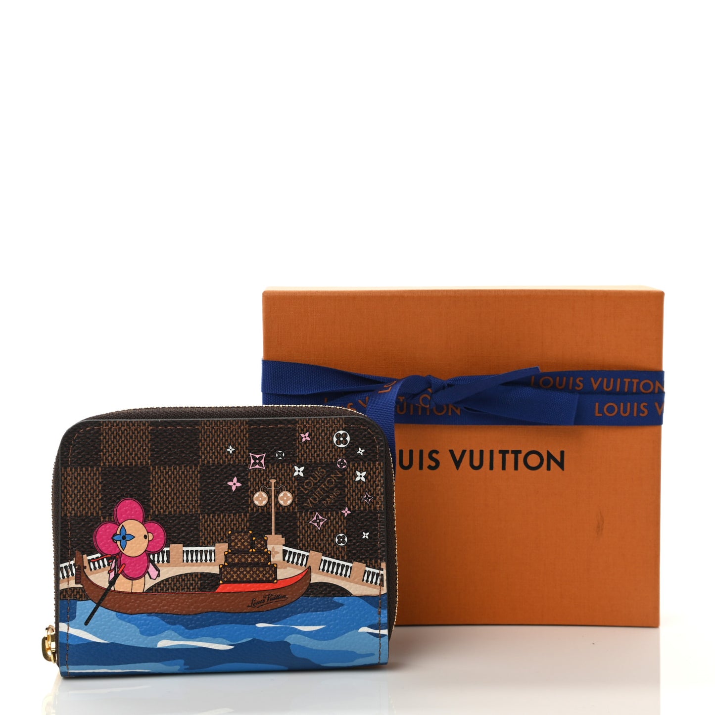 Damier Ebene 2019 Christmas Animation Zippy Coin Purse Blue