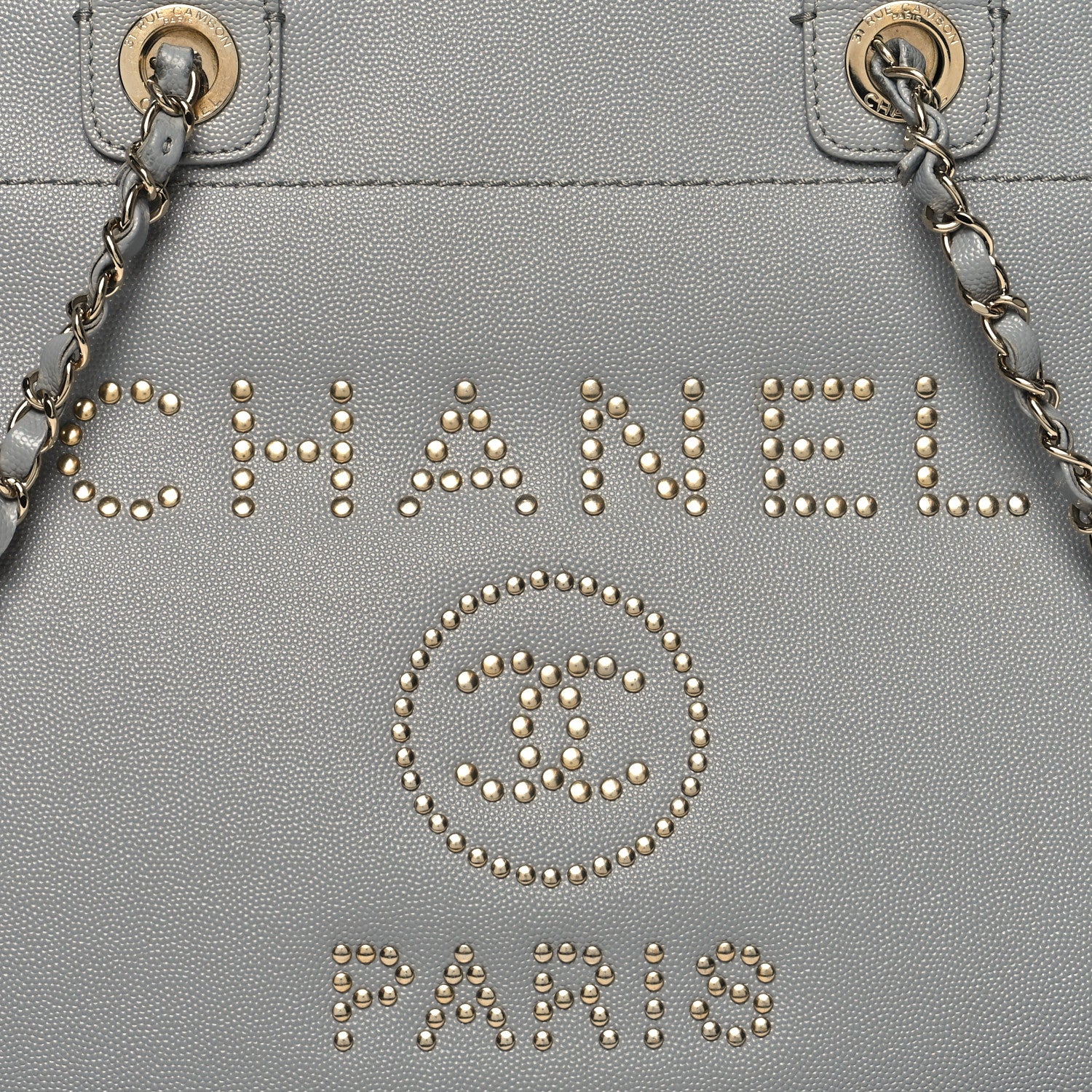 Chanel Caviar Studded Small Deauville Tote Grey 8 of 14