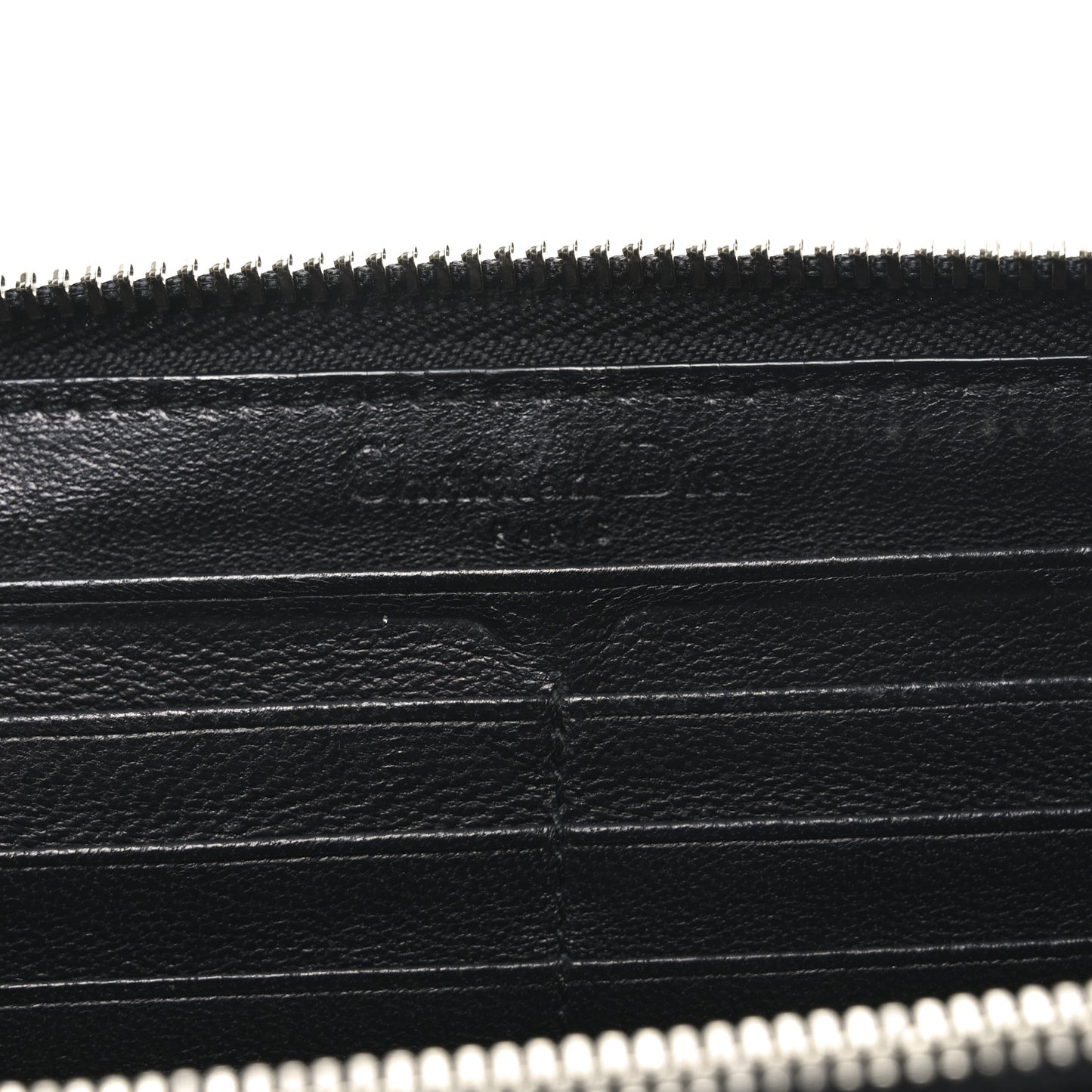 Patent Cannage Lady Dior Continental Zip Wallet Black