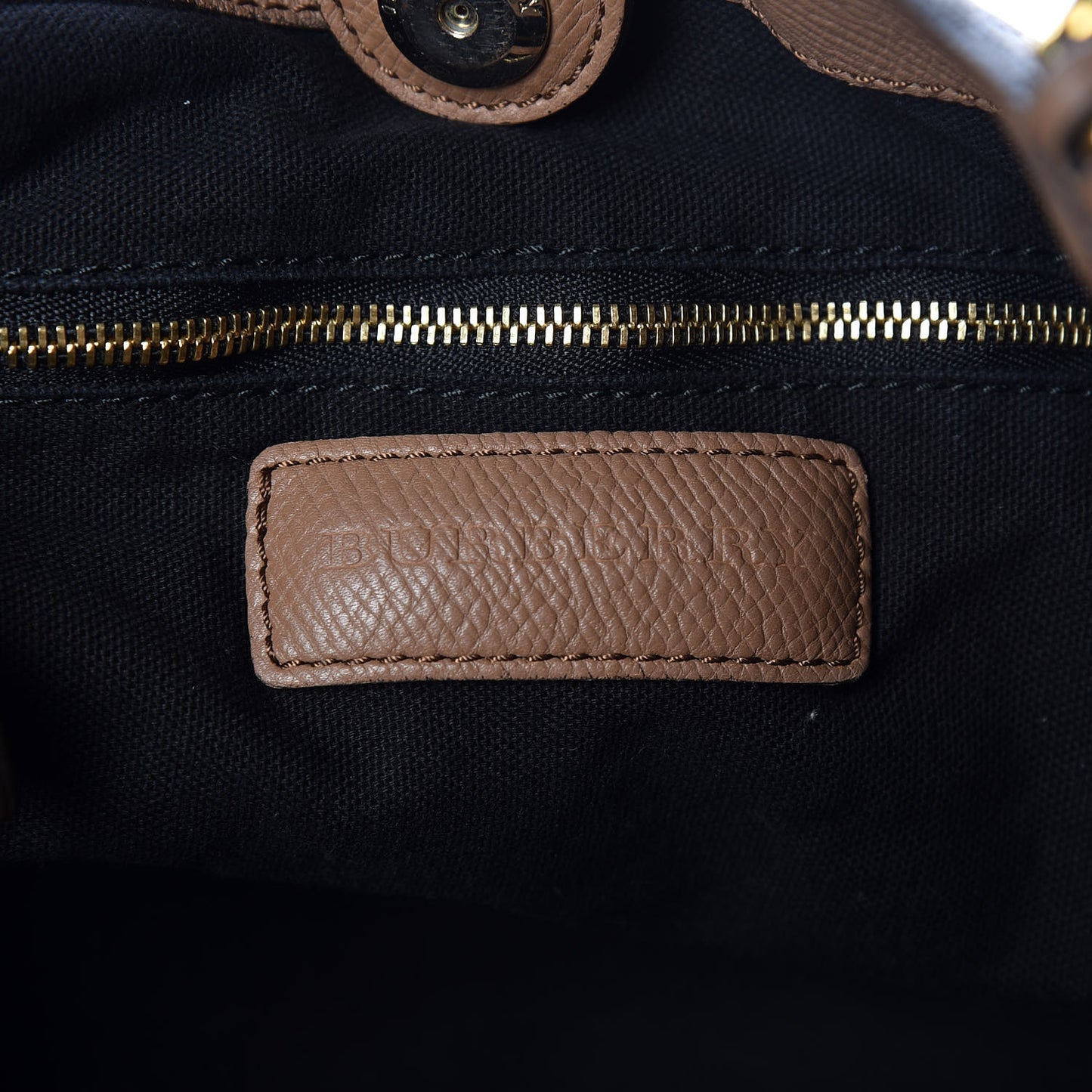 Grainy Calfskin House Check Small Canterbury Tote Tan