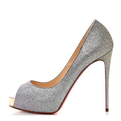 Christian Louboutin Glitter New Very Prive 120 Pumps 36 Drage Light Gold 1 of 9