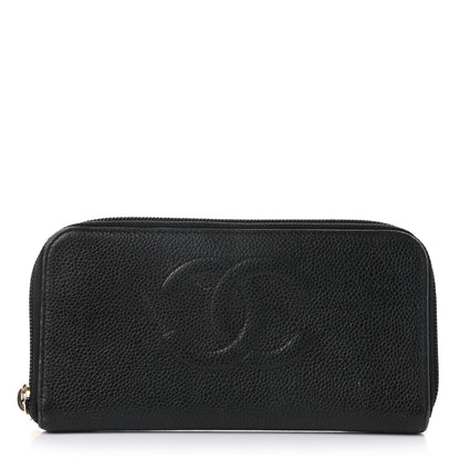 Chanel Caviar Large Timeless CC Zip Around Wallet Black 1 of 8