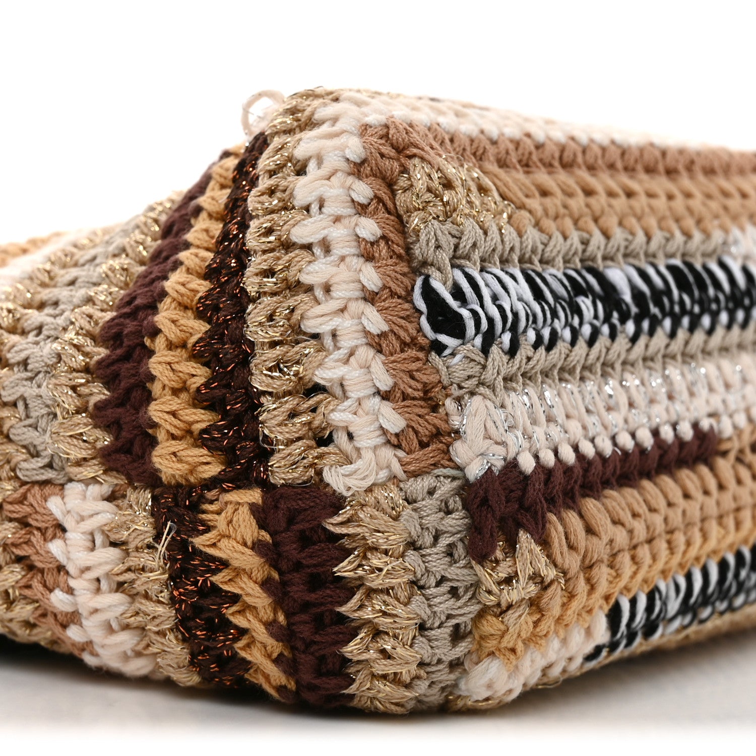 Miu Miu Fabric Crochet Mini Spirit Bag Naturale Multicolor 7 of 8