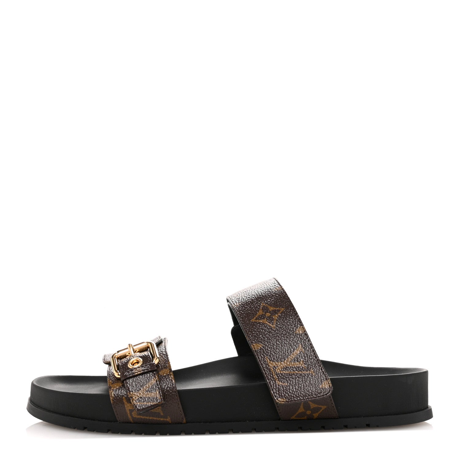 Louis Vuitton Monogram Bom Dia Mule Sandals 39.5 Black 1 of 10