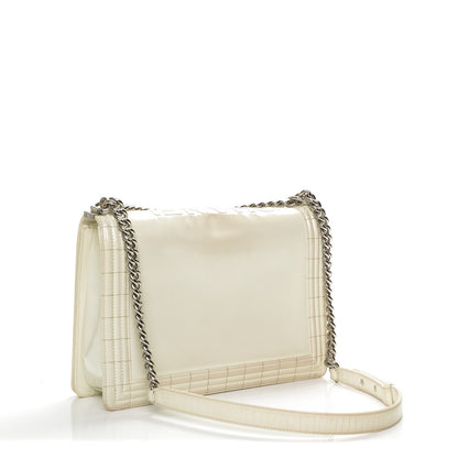 Chanel Glazed Calfskin Large Boy Flap White 3 of 7