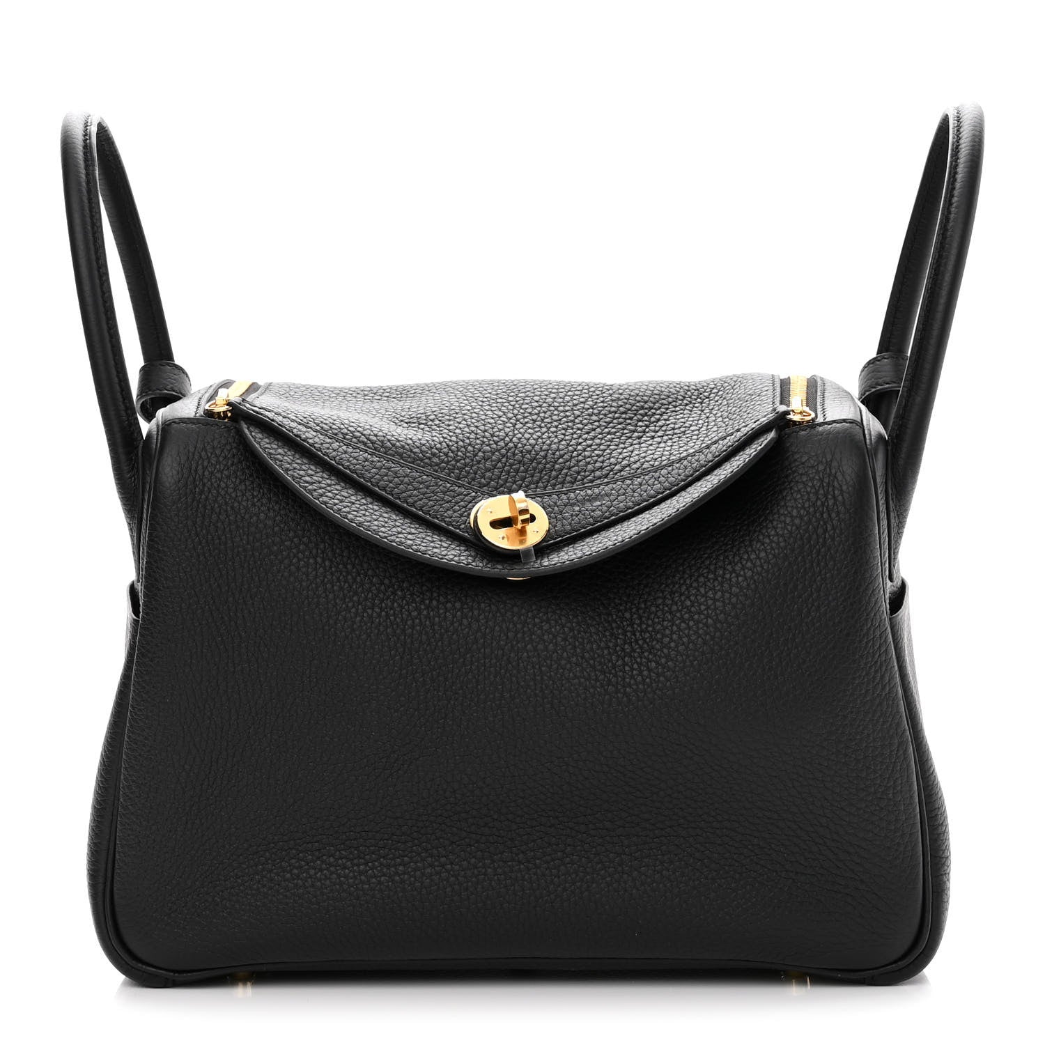 Hermes Taurillon Clemence Lindy 30 Black 1 of 10