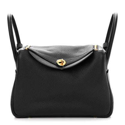 Hermes Taurillon Clemence Lindy 30 Black 1 of 10