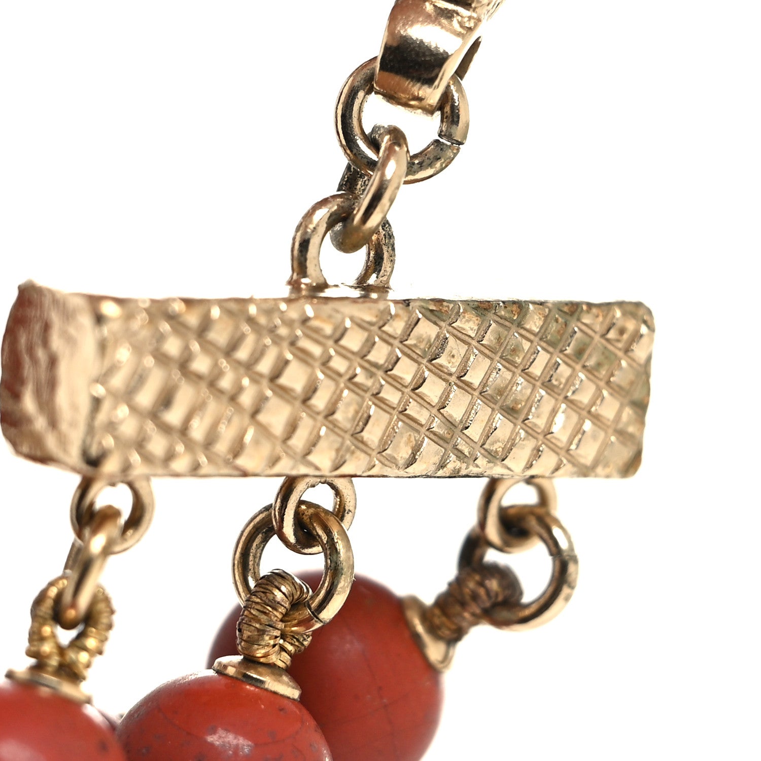 Chanel Metal Marble CC Multi Strand Bracelet Golden Red 6 of 6