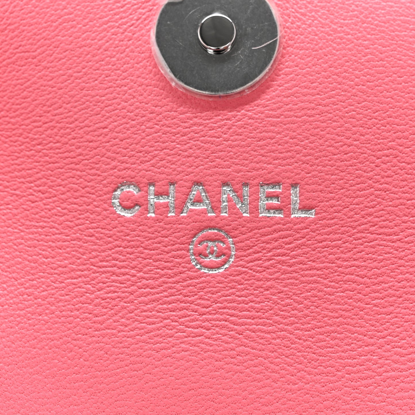 Shearling Lambskin CC Hook Card Holder Pink