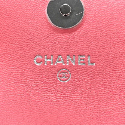 Chanel Shearling Lambskin CC Hook Card Holder Pink 6 of 8