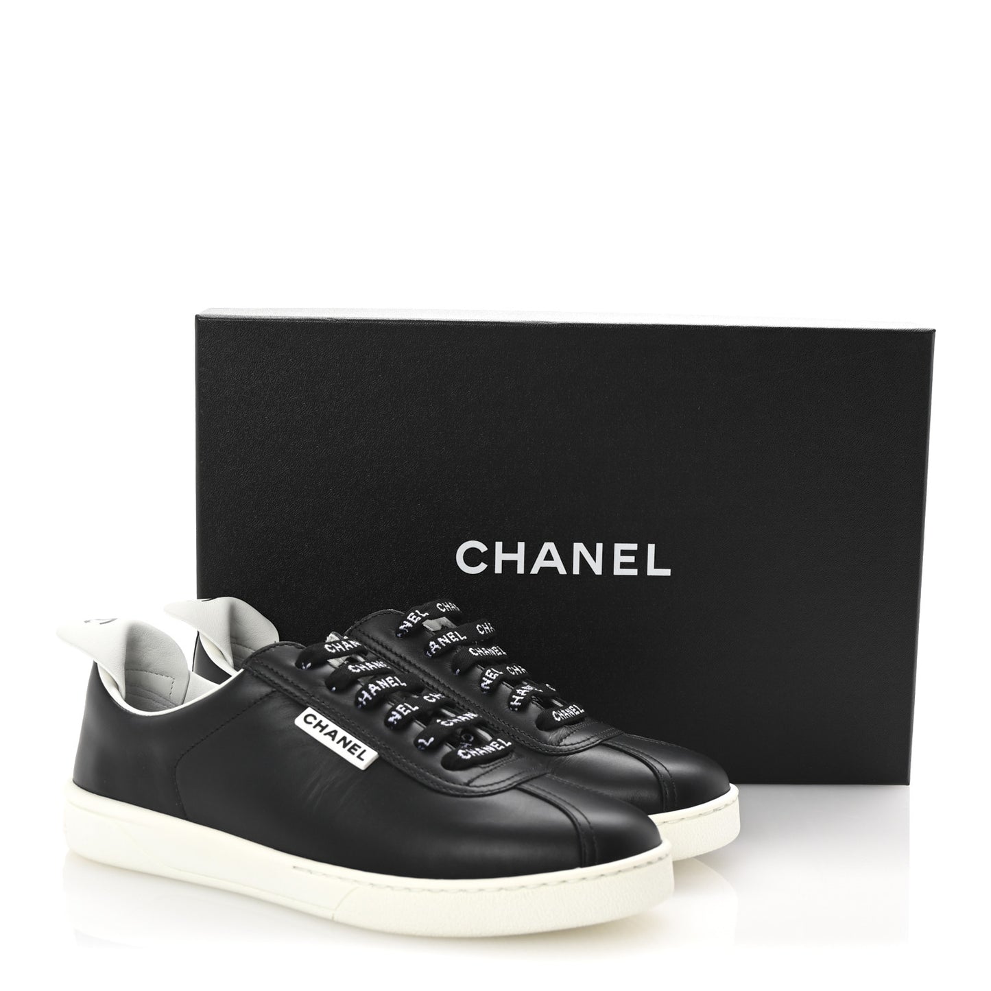Calfskin CC Womens Sneakers 36.5 Black