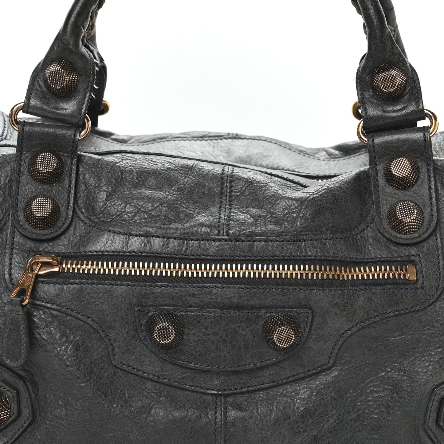 Agneau Giant 21 Rose Gold Hardware Work  Anthracite
