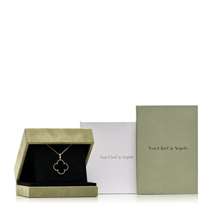 Van Cleef & Arpels 18K Yellow Gold Black Onyx Magic Alhambra Pendant Necklace 6 of 6