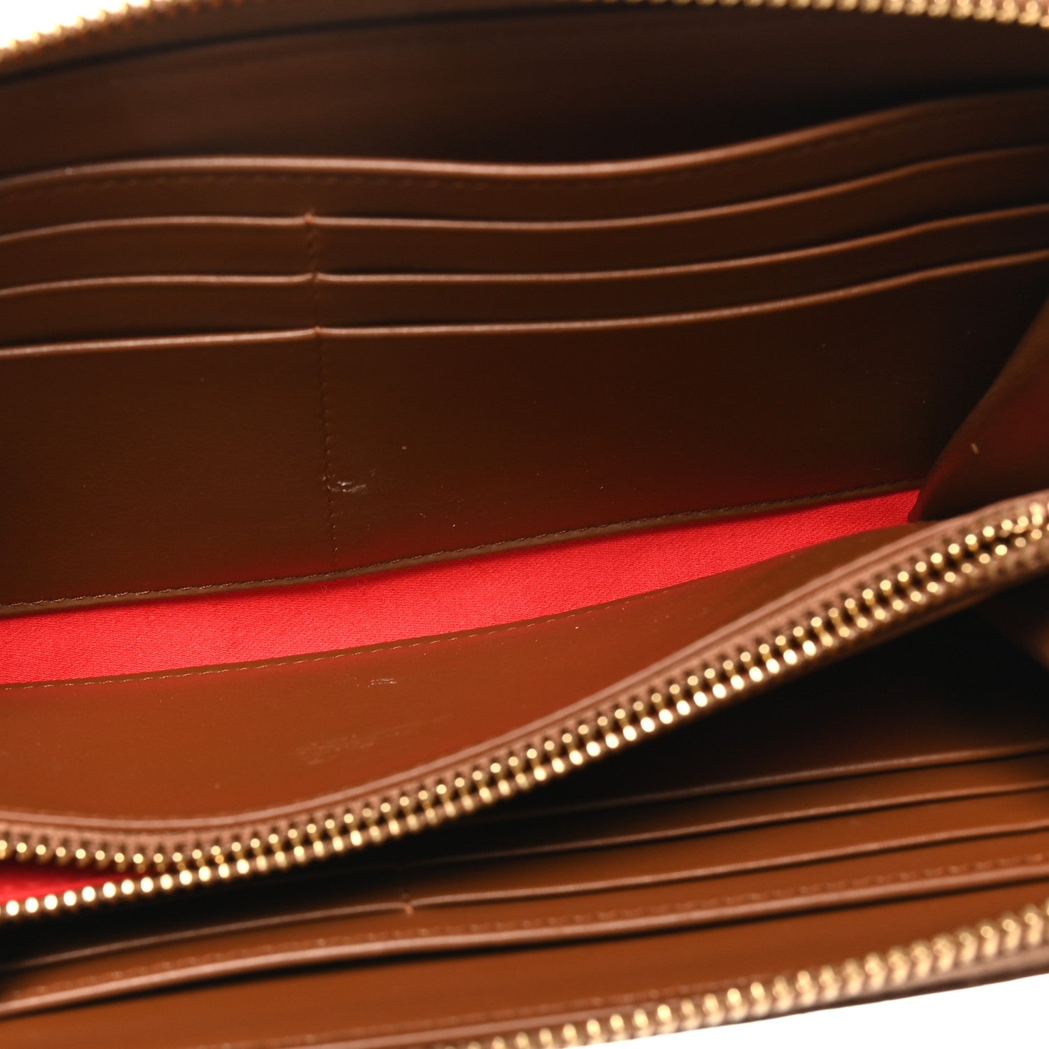 Christian Louboutin Calfskin Crocodile Embossed Loubinthesky Panettone Zip Around Wallet Biscotto Gold 5 of 8
