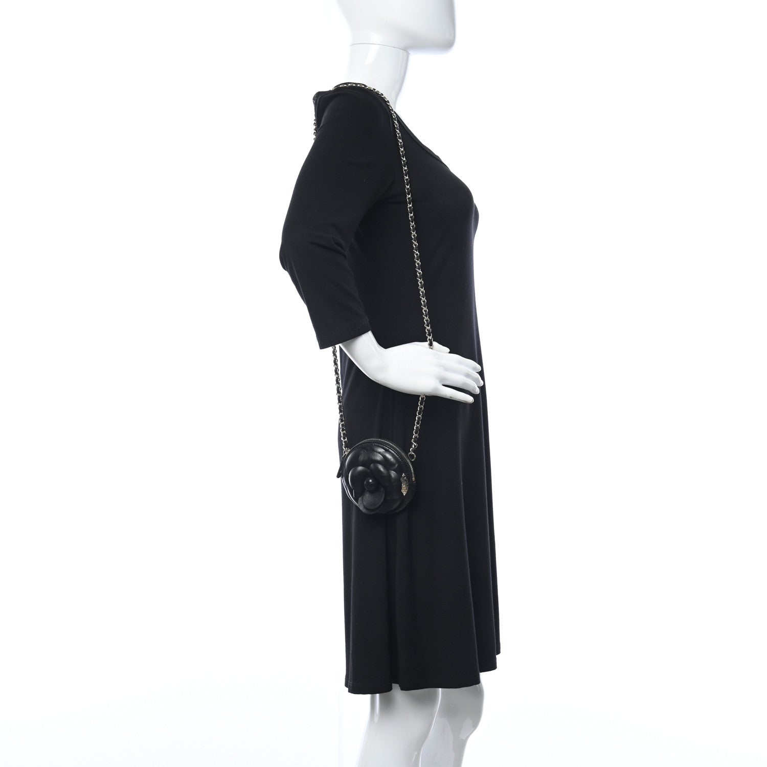 Chanel Lambskin Mini Camellia Bouquet Clutch With Chain Black 2 of 10
