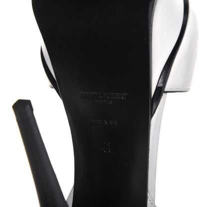 Saint Laurent Calfskin Tribute 105 Open Toe Platform Sandals 41 White 7 of 14
